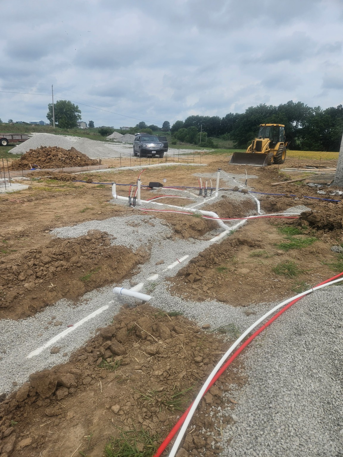 Ground rough plumbing for a new home