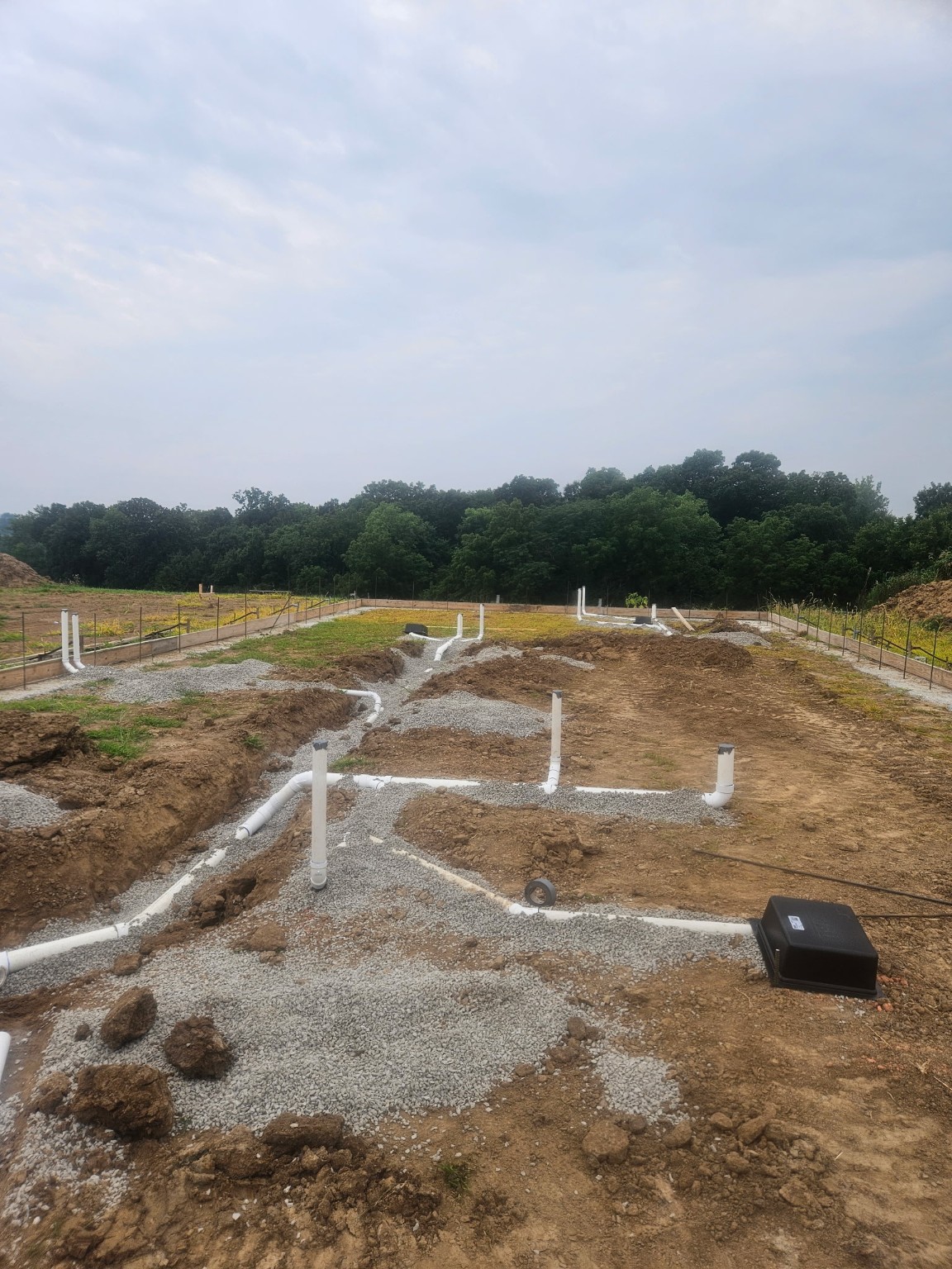 New-construction underground plumbing layout